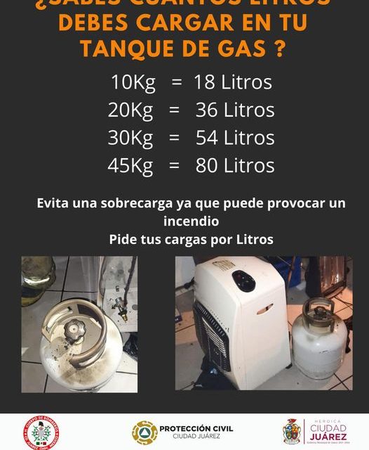 Protección Civil exhorta a la ciudadanía a no sobrecargar tanque de gas para evitar accidentes