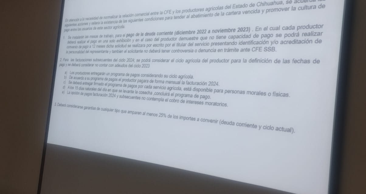 Asciende deuda de productores con CFE a 7.1 mmdp
