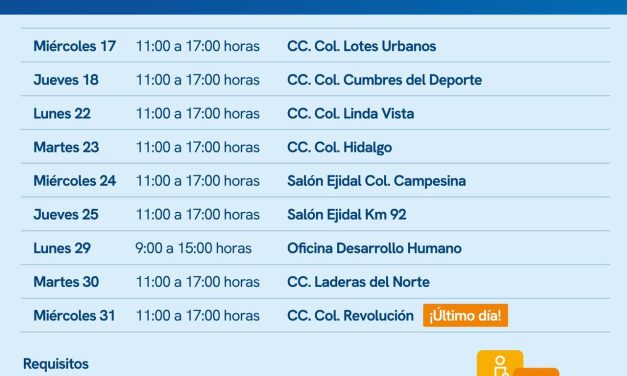 Dan a conocer Calendario para Entrega de tarjetas de programas sociales en colonias de Delicias