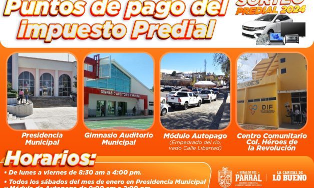 Ubica los cuatro puntos en donde puedes pagar el Predial
