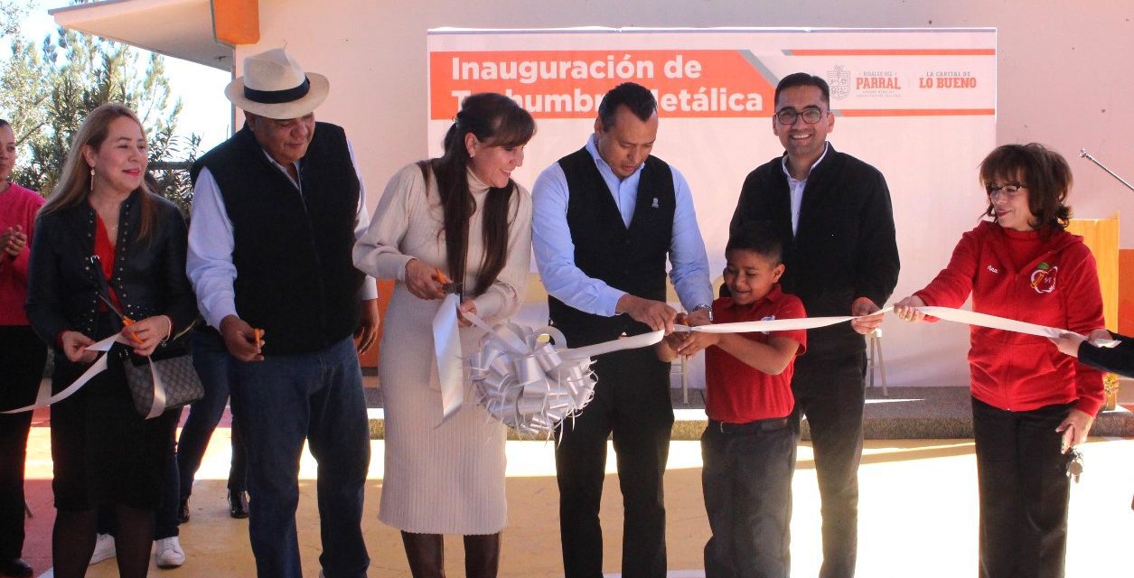 Inaugura Alcalde Peña techumbre metálica en la escuela “Profra. Carmen Tarín Baca”