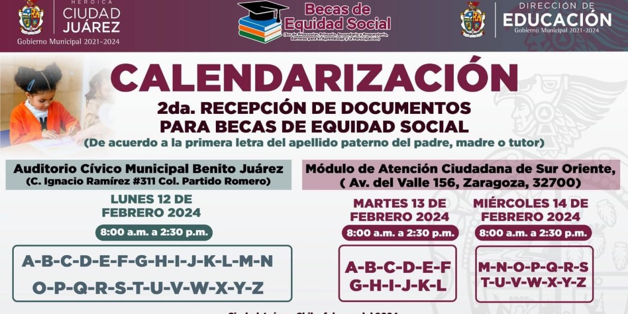 La próxima semana segunda recepción de documentos para tramitar becas escolares