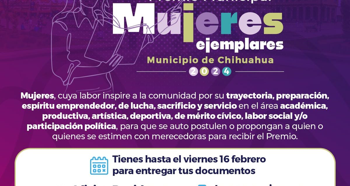 Premio Municipal Mujeres Destacadas 2024 visibilizara el trabajo de las mujeres