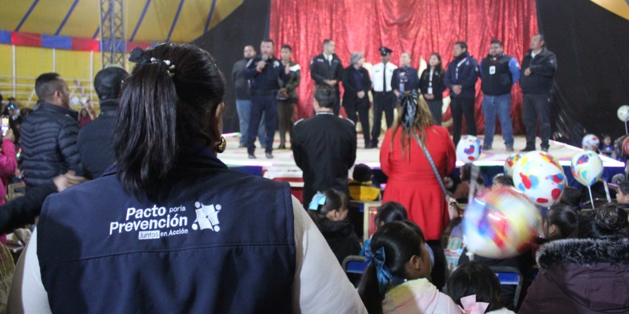 Lleva Secretaría de Seguridad Pública función de circo a niñas y niños CDJ