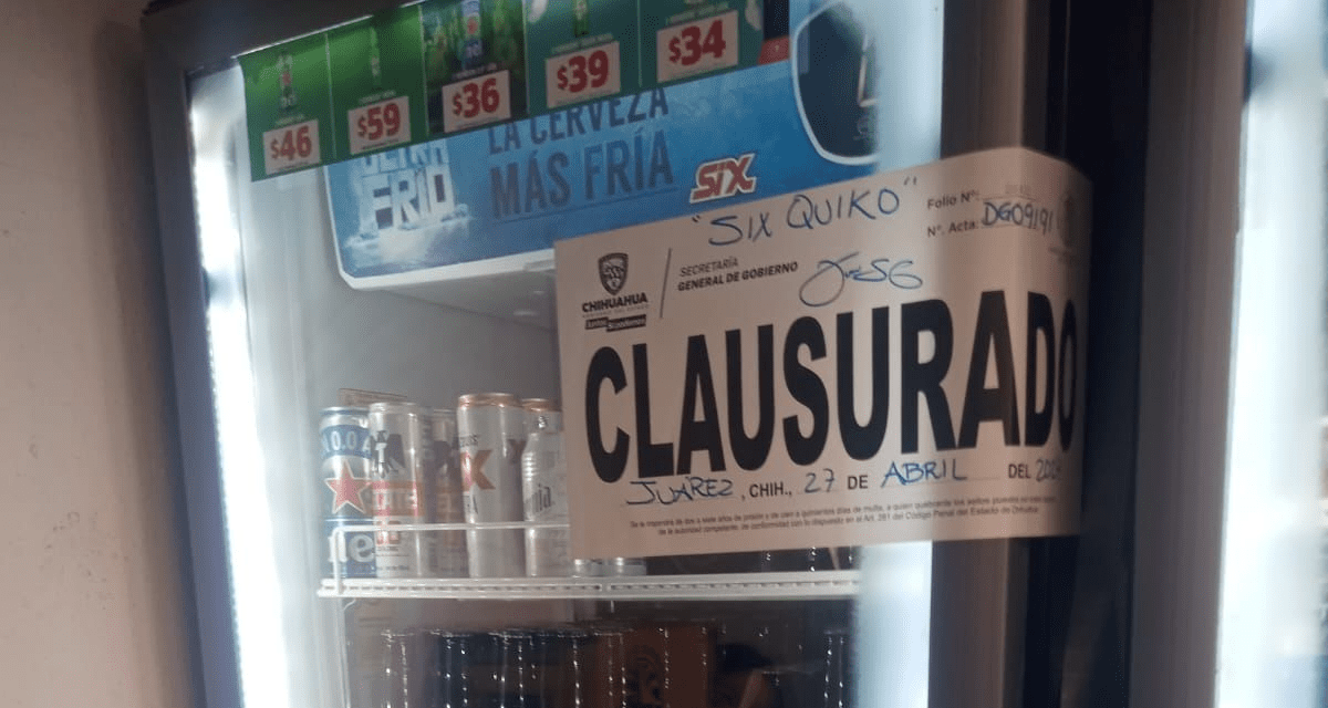 Clausura Gobernación Estatal 8 establecimientos