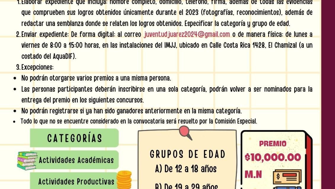 Exhortan a inscribir en el Premio de la Juventud Maass 2024