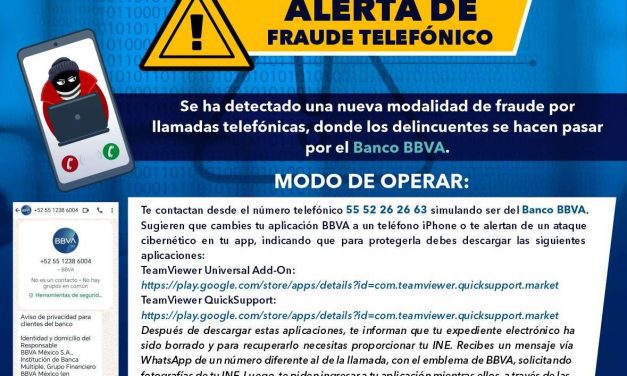 Engañan haciéndose pasar por BBVA; no caigas en fraudes