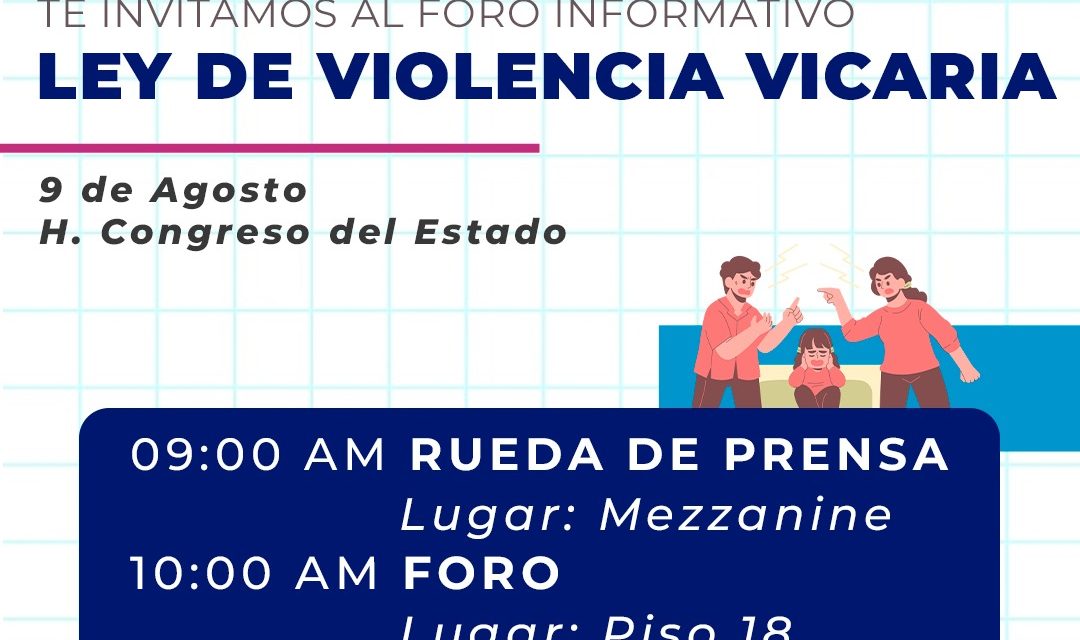 Invitan a participar en Foro sobre Violencia Vicaria