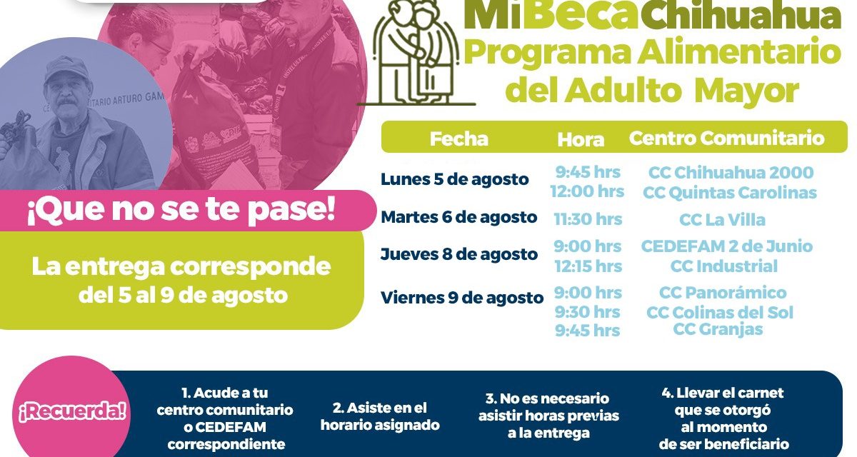Consulta lugares y horarios para la entrega del PAAM