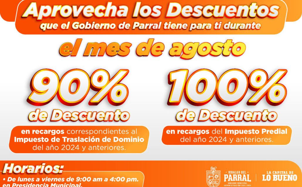 Vigentes los descuentos en recargos de impuestos del predial y traslación de dominio