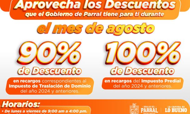 Vigentes los descuentos en recargos de impuestos del predial y traslación de dominio