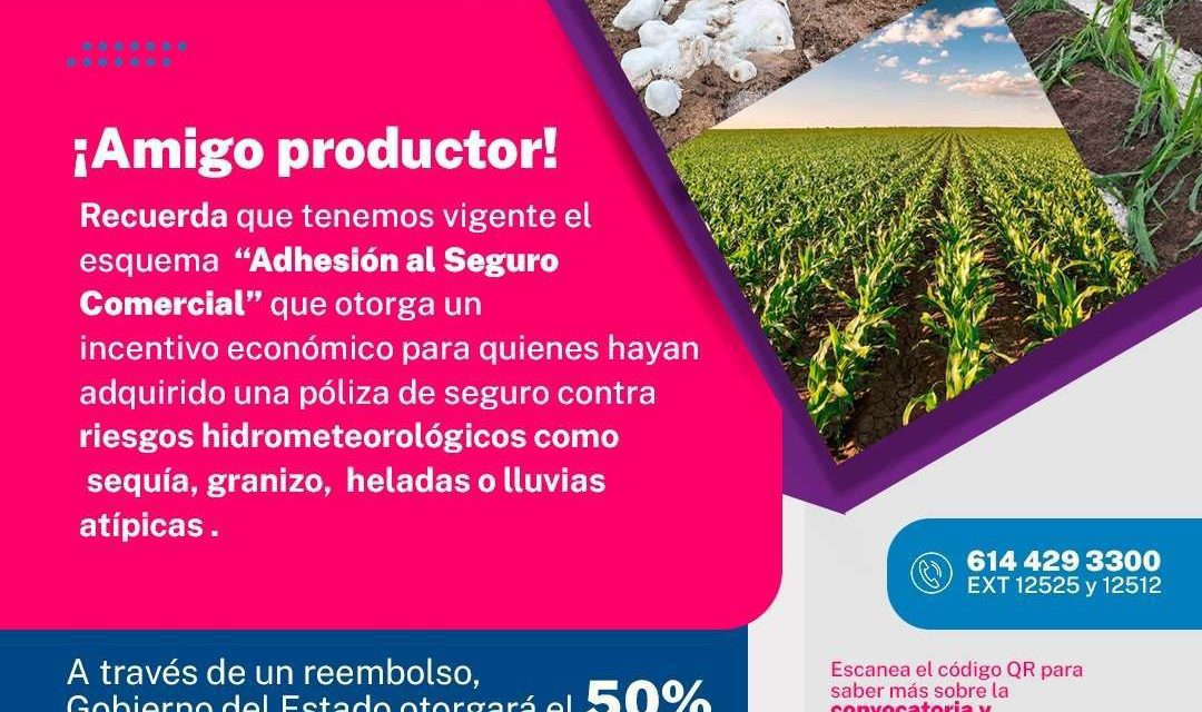 Otorgan incentivo para agricultores que adquieran póliza de seguro