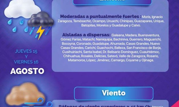 Prevén lluvias en gran parte del estado   