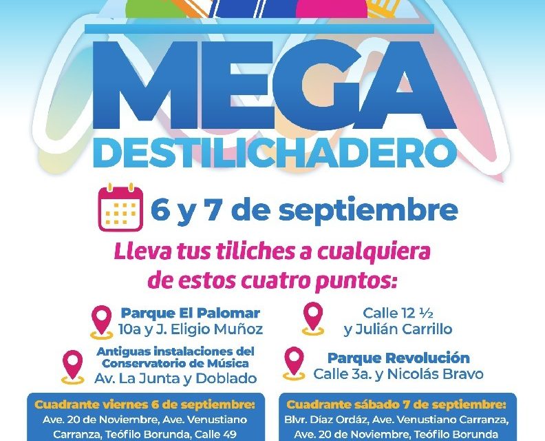 “Mega Destilichadero” este 6 y 7 de septiembre en el centro