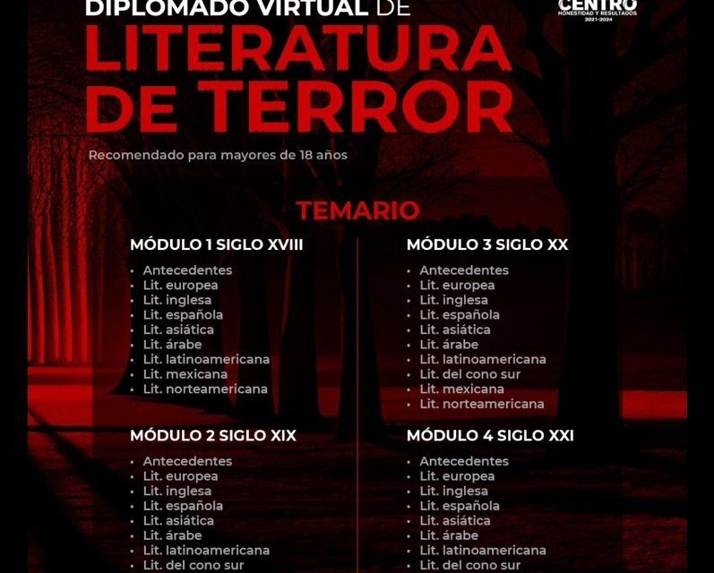 Invitan a participar en Diplomado de Literatura de Terror