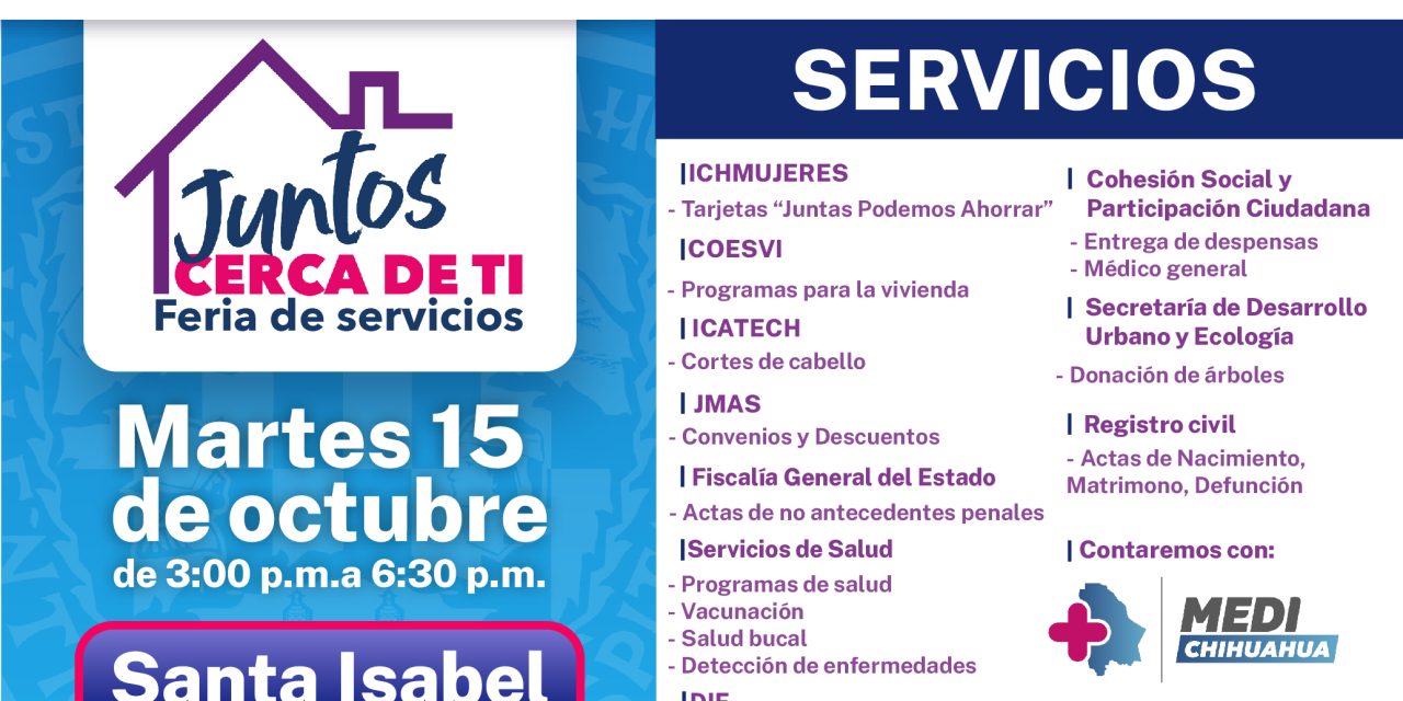 Beneficiarán a familias de Santa Isabel con la feria “Juntos Cerca de Ti”