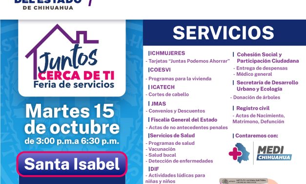 Beneficiarán a familias de Santa Isabel con la feria “Juntos Cerca de Ti”