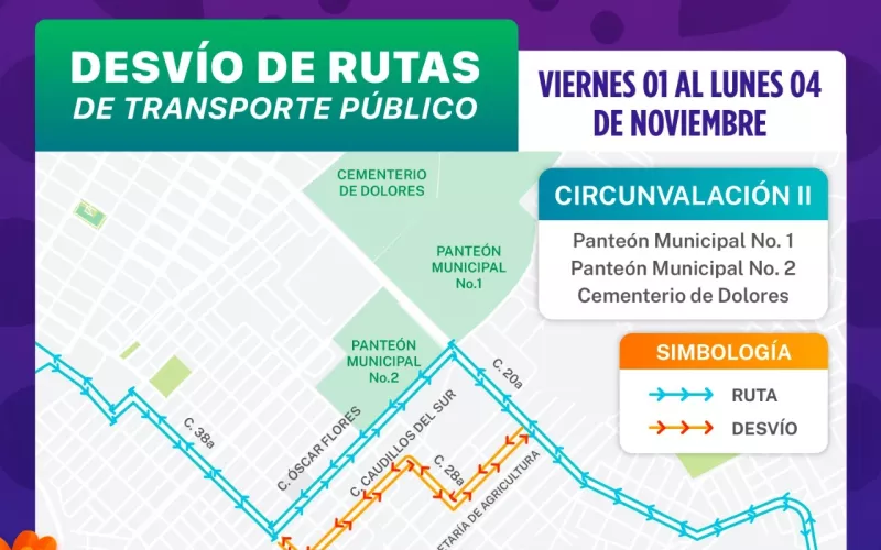 Informa Transporte cambio de rutas por “Feria del Hueso”