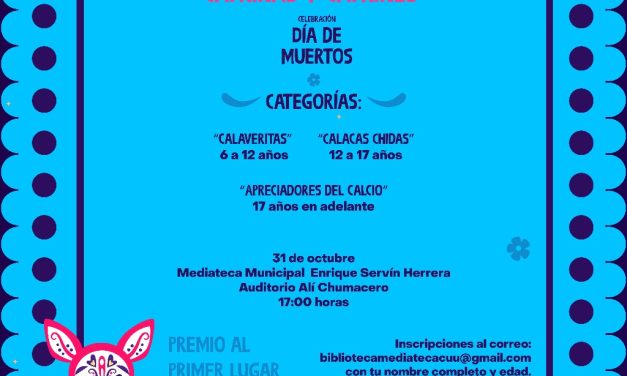 Invitan a “Concurso de Catrinas y Catrines” en la Mediateca Municipal