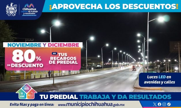 Anuncian descuento del 80% en recargos del Predial en noviembre y diciembre