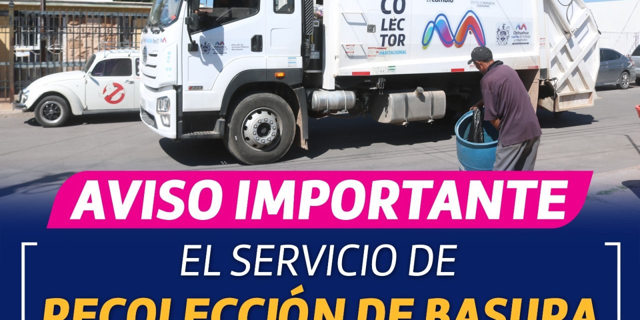 Servicio de recolección de basura será normal el 1 y 2 de noviembre
