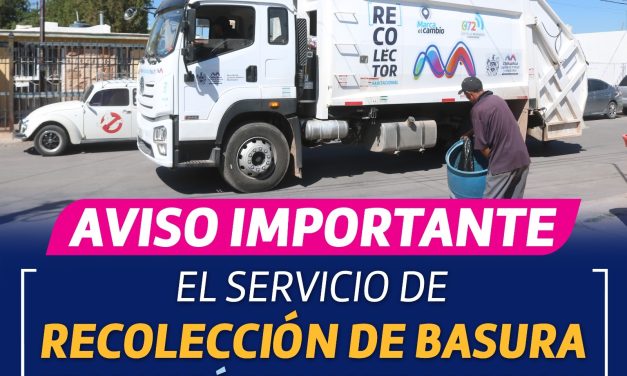 Servicio de recolección de basura será normal el 1 y 2 de noviembre