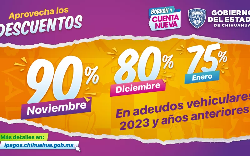 Arranca programa de descuentos “Borrón y cuenta nueva”