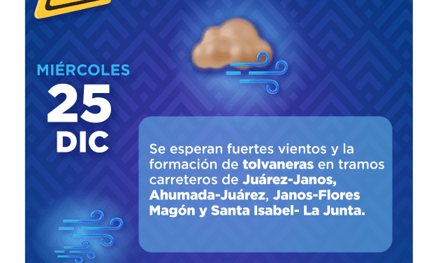 Emite CEPC alerta preventiva por pronóstico de vientos para próximos días