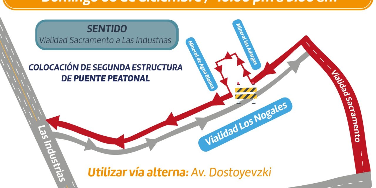 Anuncian cierre de vialidad Los Nogales este domingo 8 de diciembre