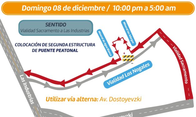 Anuncian cierre de vialidad Los Nogales este domingo 8 de diciembre
