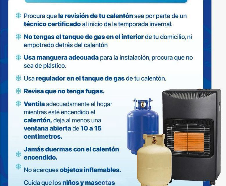 Exhorta CEPC a tomar precauciones en el uso de aparatos calefactores