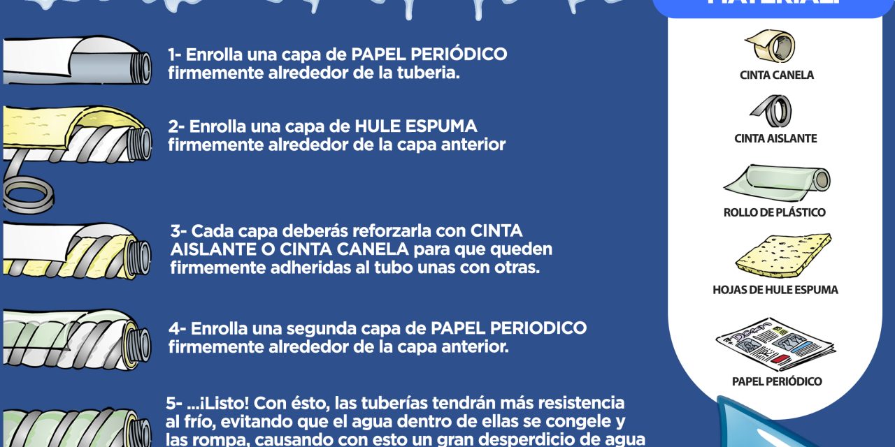 Recomienda JCAS proteger tuberías para evitar congelamiento y roturas durante temporada invernal