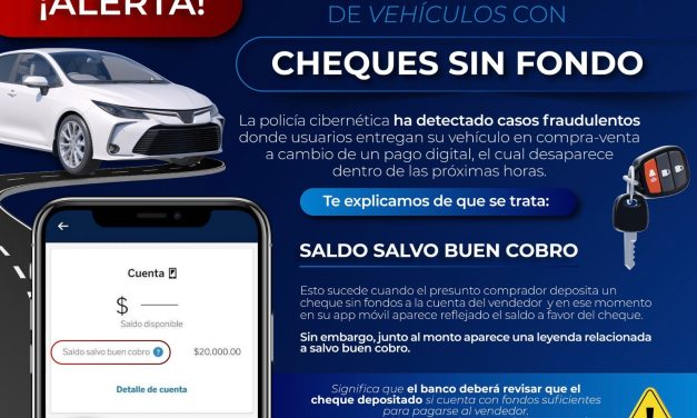 Alertan por estafas con “cheques sin fondo” en compra venta de autos