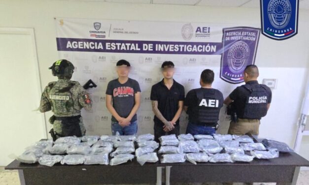Detienen a sujetos que trasportaban más de 21 kilos de cristal