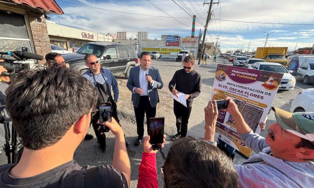 Realiza Alcalde entrega de repavimentación en bulevar Óscar Flores