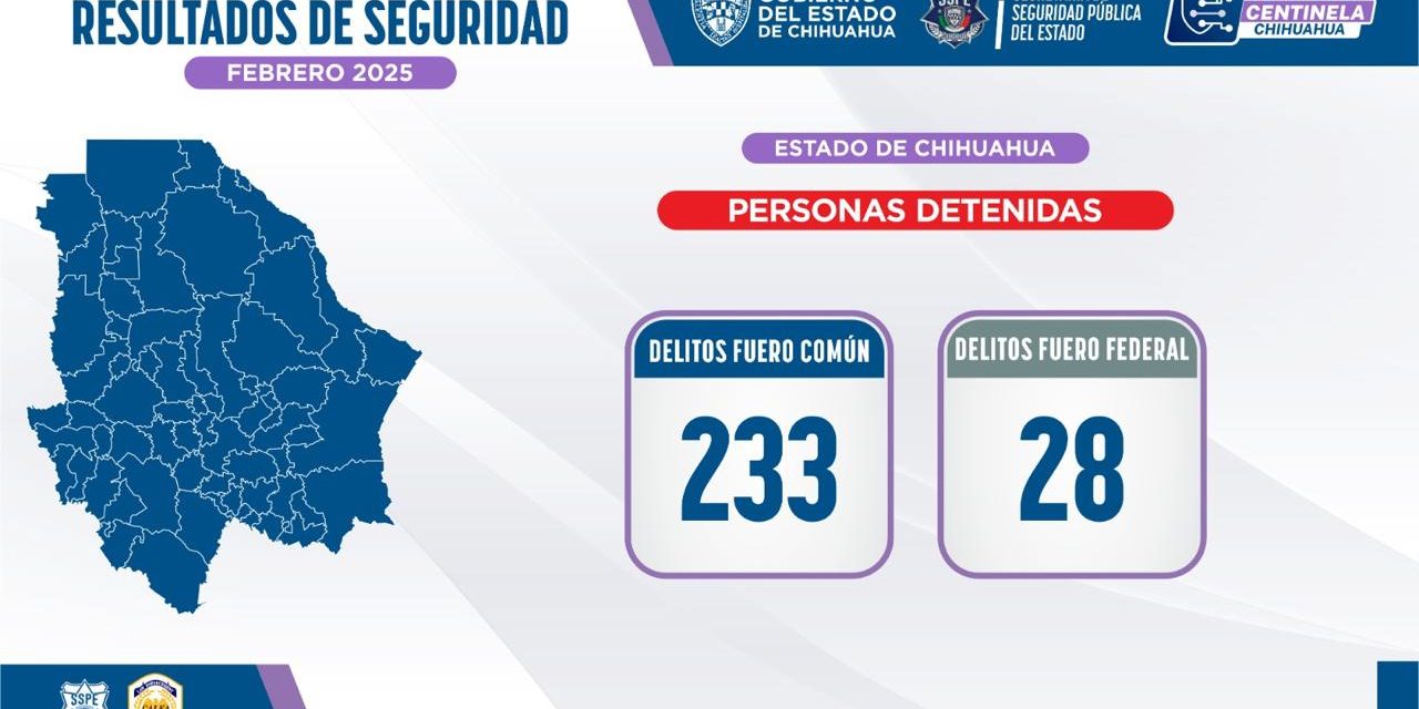 Fueron detenidos 28 generadores de violencia en el estado durante febrero