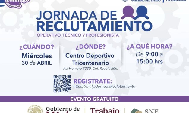 ¿Buscas empleo? Ofrecerá STPS 900 plazas en Jornada de Reclutamiento