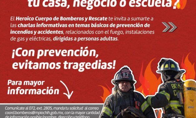 Bomberos ofrecen charlas para prevenir accidentes con fuego, gas o electricidad