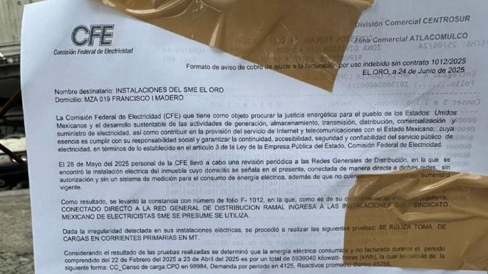 CFE requiere al SME pago de casi 17 millones de pesos sólo por un bimestre de huachicoleo eléctrico