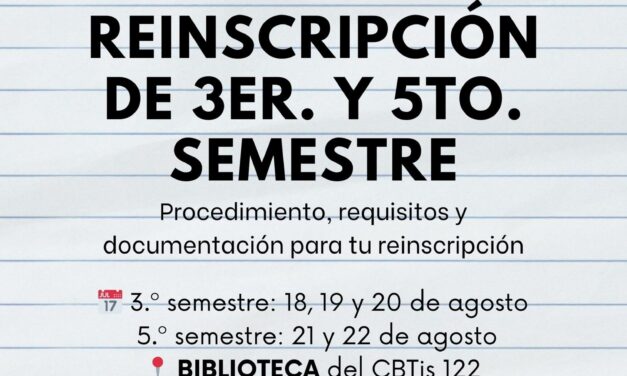 Inician hoy reinscripciones al CBTIS 122