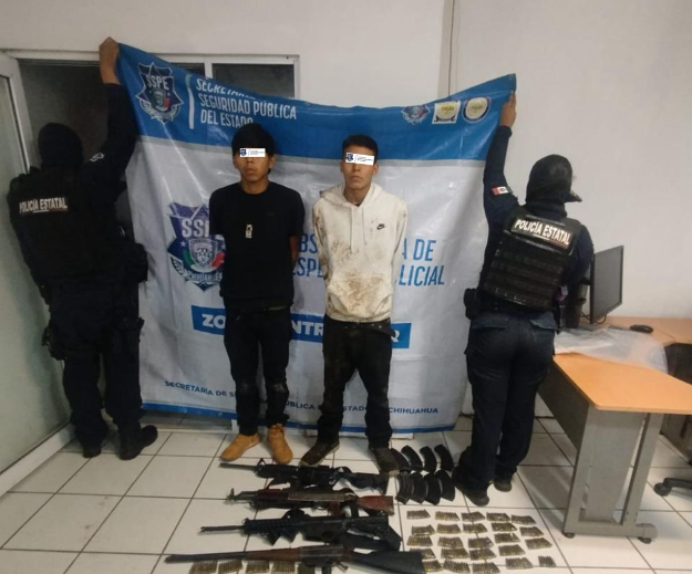 Arrestan a sujetos en posesión de arsenal en Guachochi