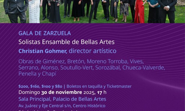 Hoy solistas ensamble de bellas artes ofrecerá gala de zarzuela