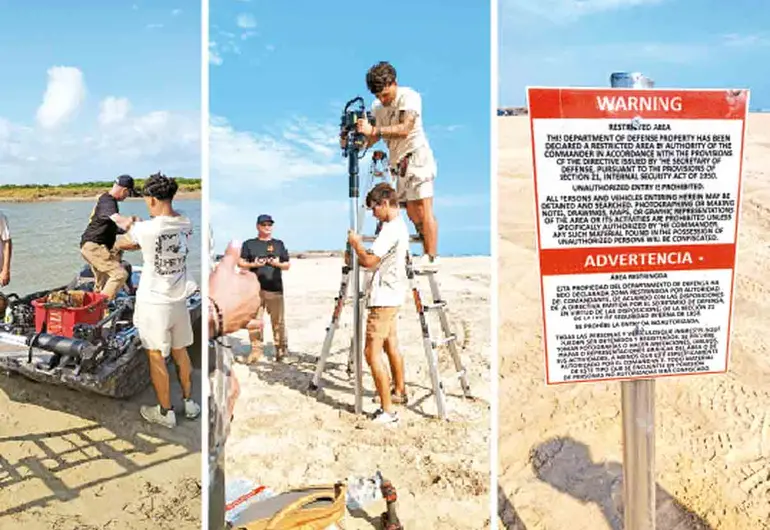 Plantan letrero de EU en costas de México; Semar retira señalamiento en Matamoros