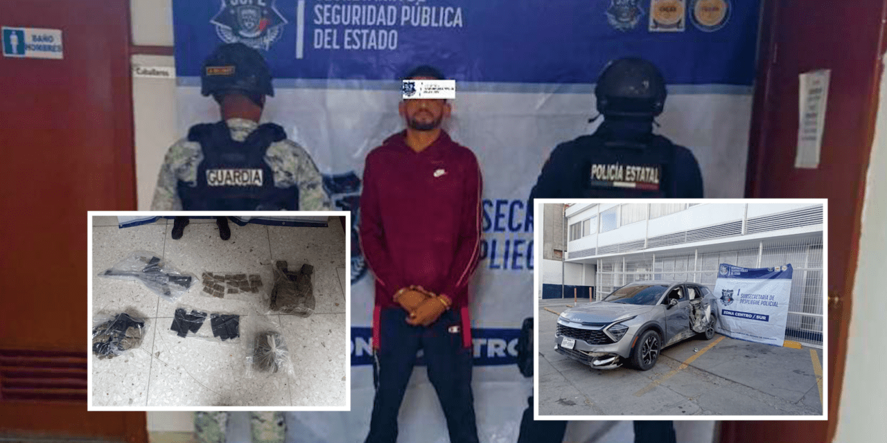 Asegura SSPE y Guardia Nacional arma y droga en la carretera Aldama–Ojinaga