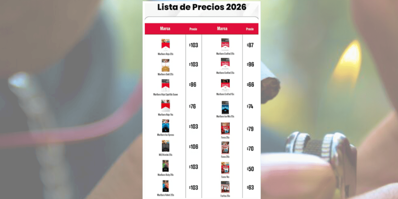 Cajetilla de cigarros costará hasta 106 pesos en 2026 por ajuste del IEPS