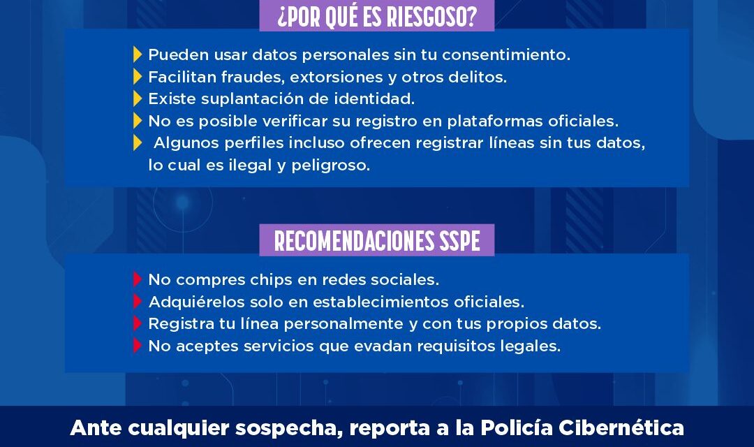 Advierte SSPE sobre la venta irregular de chips telefónicos en redes sociales