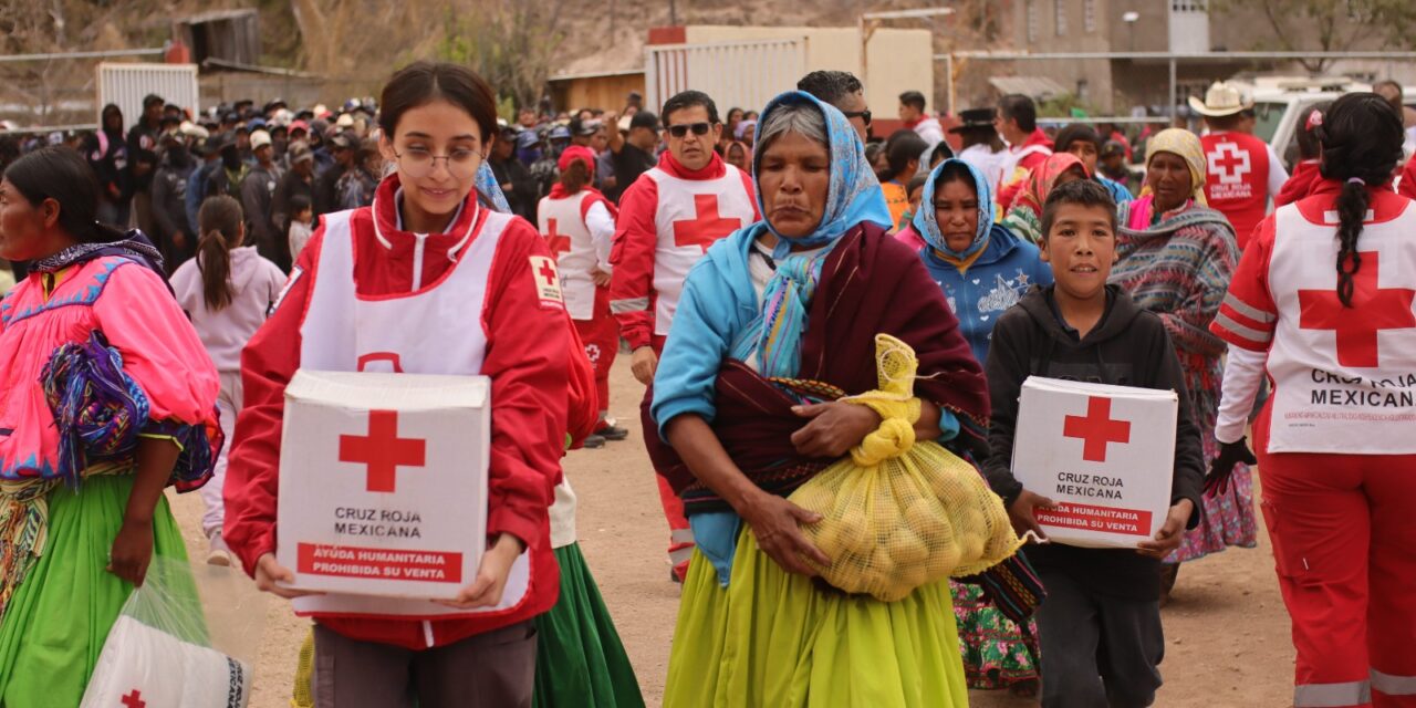 Entrega cruz roja mexicana 75 toneladas de alimento en comunidades rarámuri  