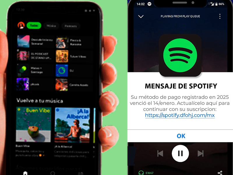 No es Spotify; alerta policía cibernética por fraudes vía mensaje SMS
