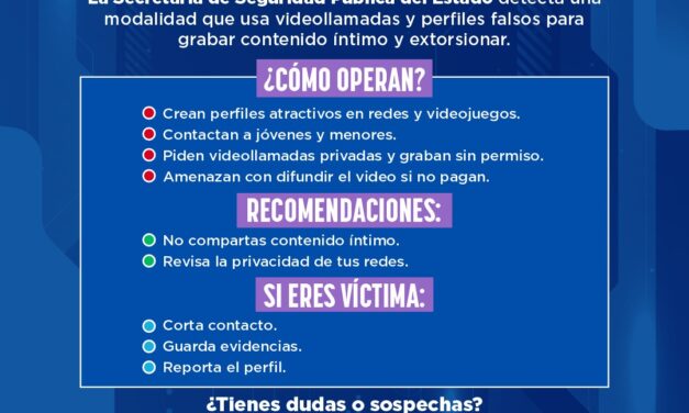 Detectan modalidad de sextorsión mediante videollamadas en redes sociales