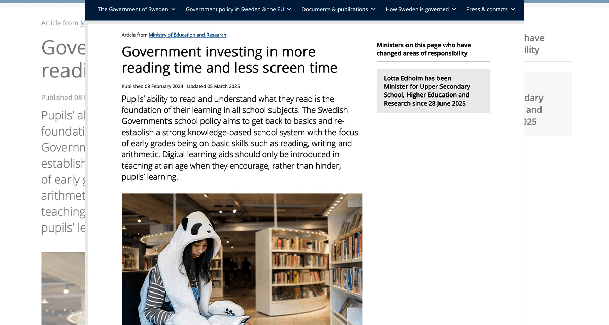 Suecia regresa a libros de texto por baja en pruebas PISA